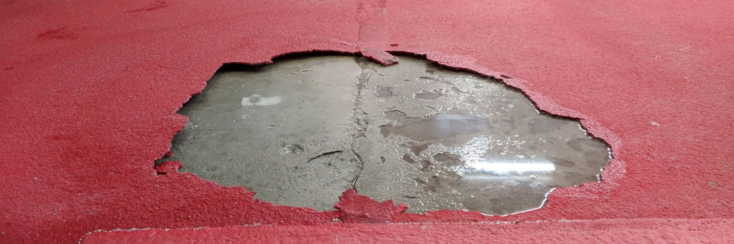 Red Peeling Epoxy Flooring